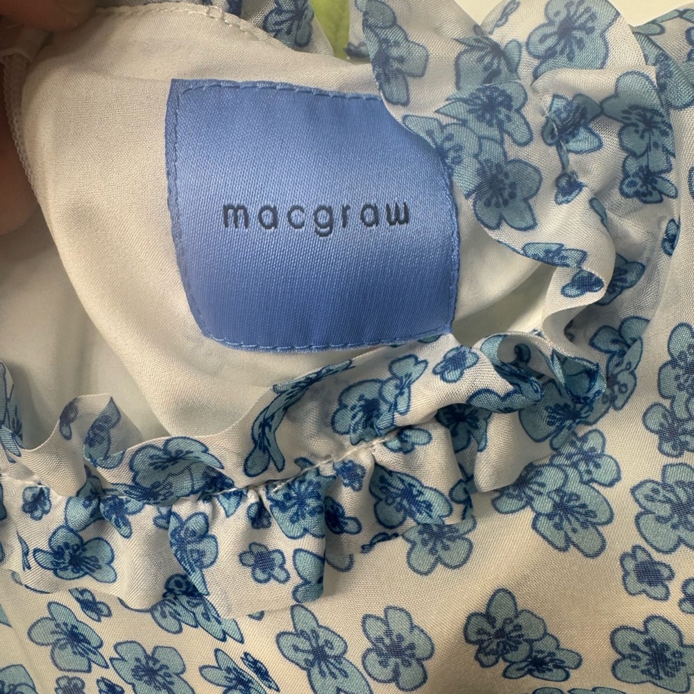 macgraw Blue and White Floral Layered Dress - Picture 5 of 8